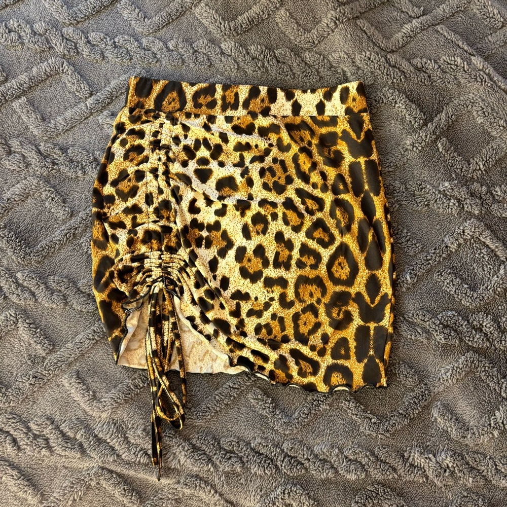 SHEIN Leopard Adjustable Mini Skirt
